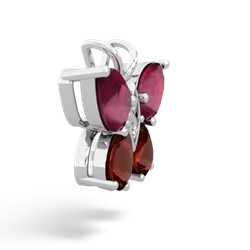 Ruby Butterfly 14K White Gold pendant P2215