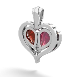 Ruby Two Become One 14K White Gold pendant P5330