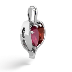 Ruby Two Become One 14K White Gold pendant P5330