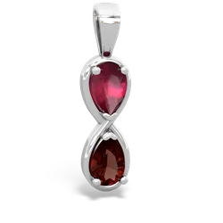 Ruby Infinity 14K White Gold pendant P5050