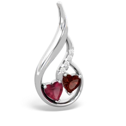 Ruby Keepsake Curves 14K White Gold pendant P5450