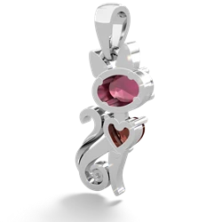 Ruby Kitten 14K White Gold pendant P5780