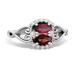 Ruby Love Nest 14K White Gold ring R5860