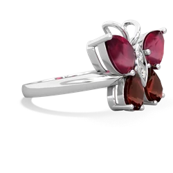 Ruby Butterfly 14K White Gold ring R2215