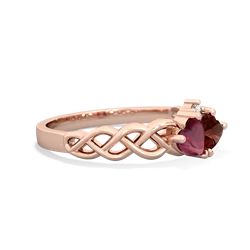 Ruby Heart To Heart Braid 14K Rose Gold ring R5870