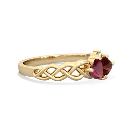 Ruby Heart To Heart Braid 14K Yellow Gold ring R5870