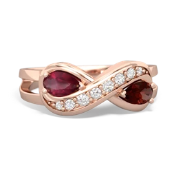 Ruby Diamond Infinity 14K Rose Gold ring R5390