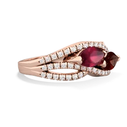 Ruby Diamond Rivers 14K Rose Gold ring R3070