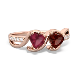 Ruby Side By Side 14K Rose Gold ring R3090