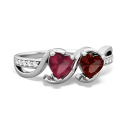 Ruby Side By Side 14K White Gold ring R3090