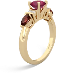 Ruby 6Mm Round Eternal Embrace Engagement 14K Yellow Gold ring R2005