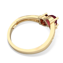 Ruby Snuggling Hearts 14K Yellow Gold ring R2178