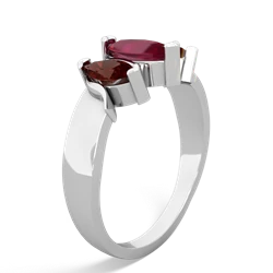 Ruby Three Peeks 14K White Gold ring R2433