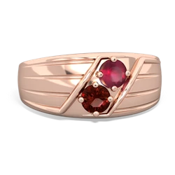 Ruby Men's Streamline 14K Rose Gold ring R0460