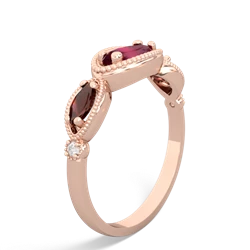 Ruby Milgrain Marquise 14K Rose Gold ring R5700