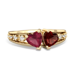 Ruby Heart To Heart 14K Yellow Gold ring R3342