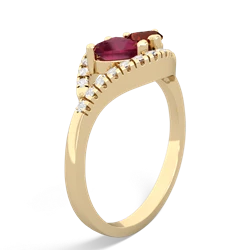 Ruby Mother And Child 14K Yellow Gold ring R3010