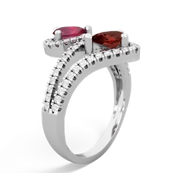 Ruby Diamond Dazzler 14K White Gold ring R3000