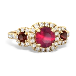 Ruby Regal Halo 14K Yellow Gold ring R5350