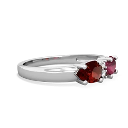 Ruby Pear Bowtie 14K White Gold ring R0865