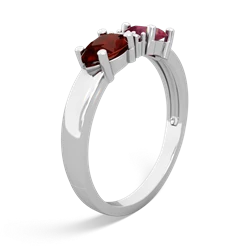 Ruby Pear Bowtie 14K White Gold ring R0865