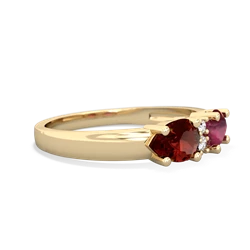 Ruby Pear Bowtie 14K Yellow Gold ring R0865
