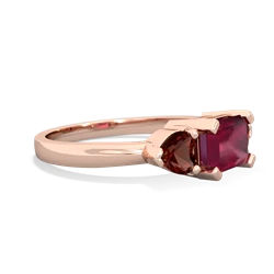 Ruby Three Stone 14K Rose Gold ring R5235