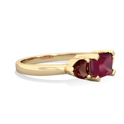 Ruby Three Stone 14K Yellow Gold ring R5235