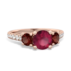 Ruby Pave Trellis 14K Rose Gold ring R5500