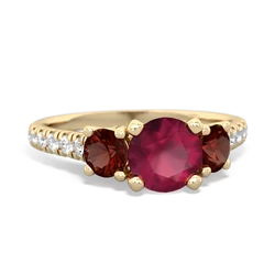 Ruby Pave Trellis 14K Yellow Gold ring R5500