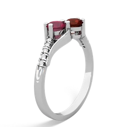 Ruby Infinity Pave Two Stone 14K White Gold ring R5285