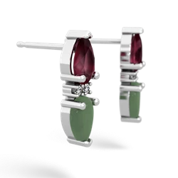 Ruby Bowtie Drop 14K White Gold earrings E0865