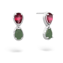 Ruby Infinity 14K White Gold earrings E5050