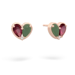 Ruby 'Our Heart' 14K Rose Gold earrings E5072