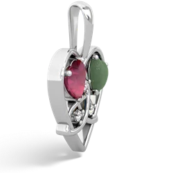 Ruby Celtic Trinity Heart 14K White Gold pendant P5331