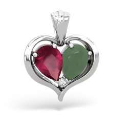 Ruby Two Become One 14K White Gold pendant P5330