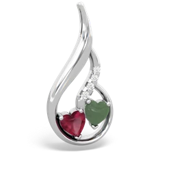 Ruby Keepsake Curves 14K White Gold pendant P5450