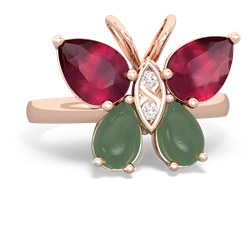 Ruby Butterfly 14K Rose Gold ring R2215