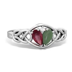 Ruby Celtic Love Knot 14K White Gold ring R5420