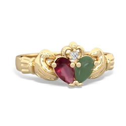 Ruby 'Our Heart' Claddagh 14K Yellow Gold ring R2388