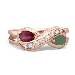 Ruby Diamond Infinity 14K Rose Gold ring R5390