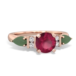 Ruby 6Mm Round Eternal Embrace Engagement 14K Rose Gold ring R2005