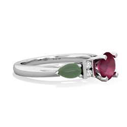 Ruby 6Mm Round Eternal Embrace Engagement 14K White Gold ring R2005