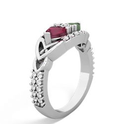 Ruby Sparkling Celtic Knot 14K White Gold ring R2645