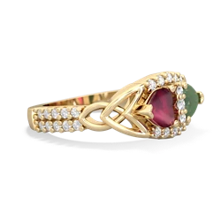 Ruby Sparkling Celtic Knot 14K Yellow Gold ring R2645