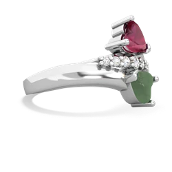 Ruby Heart To Heart 14K White Gold ring R2064