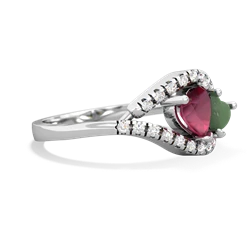 Ruby Mother And Child 14K White Gold ring R3010