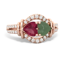 Ruby Art-Deco Keepsake 14K Rose Gold ring R5630