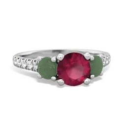 Ruby Pave Trellis 14K White Gold ring R5500