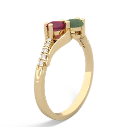 Ruby Infinity Pave Two Stone 14K Yellow Gold ring R5285